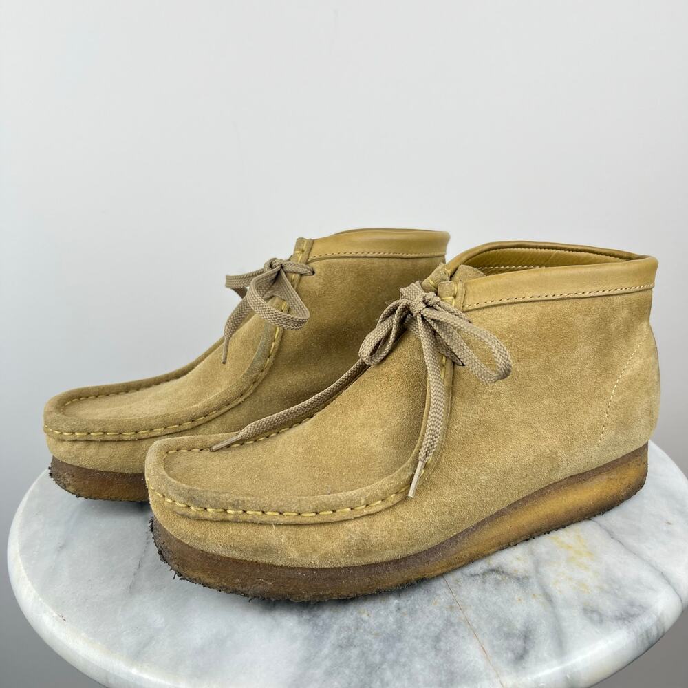 Women's Clarks Originals Wallabies Tan Suede Leather Suede Chukka Boots (8.5) - Picture 11 of 11